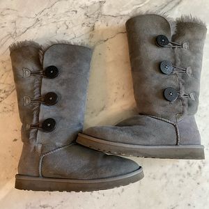 Ugg Bailey Side-Button Boot, Grey Tall